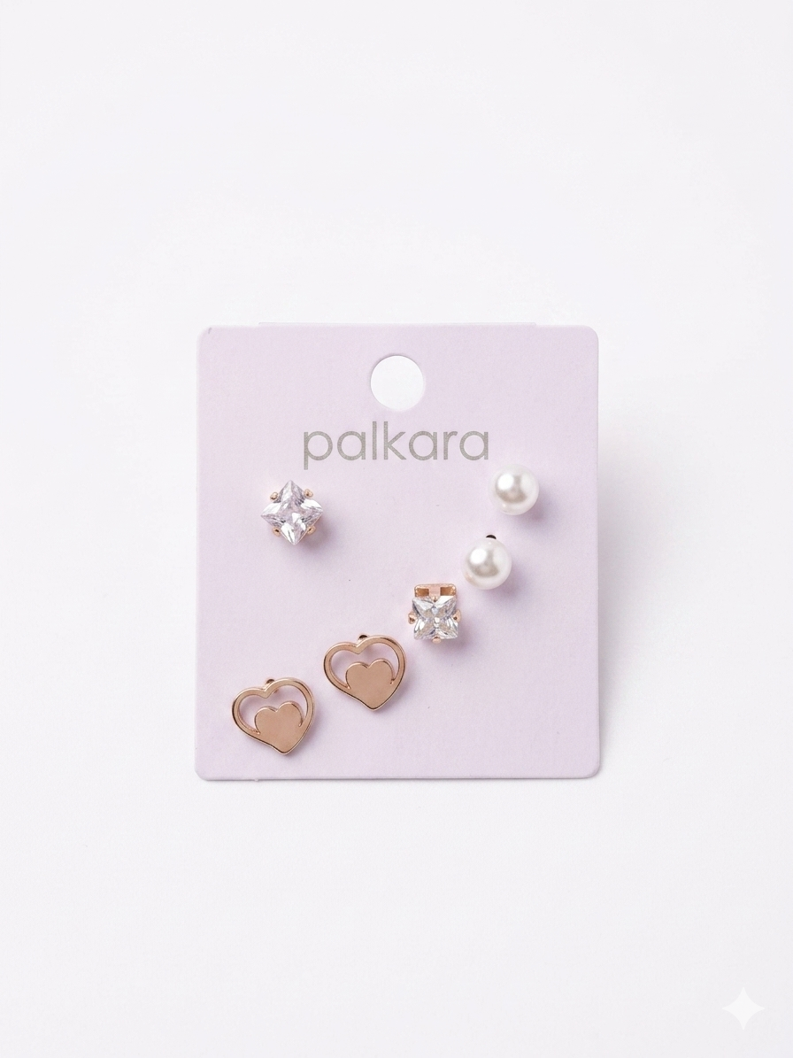 Double heart earrings