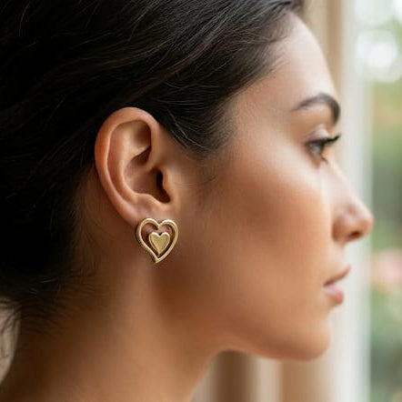 Double heart earrings