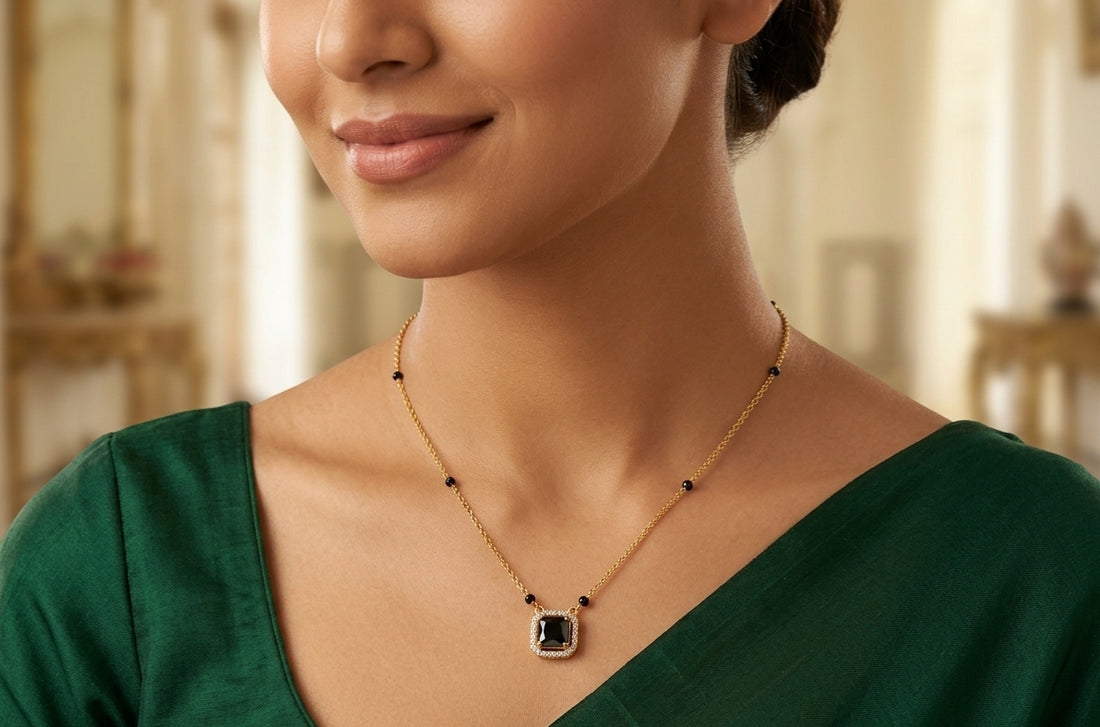 Single diamond mangalsutra