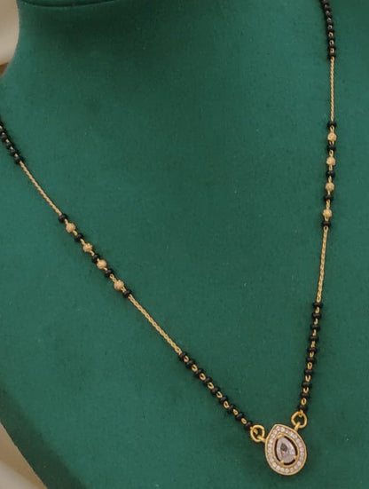 Single diamond mangalsutra