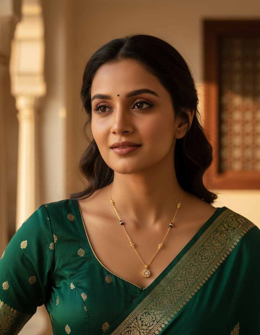 Simply single diamond mangalsutra
