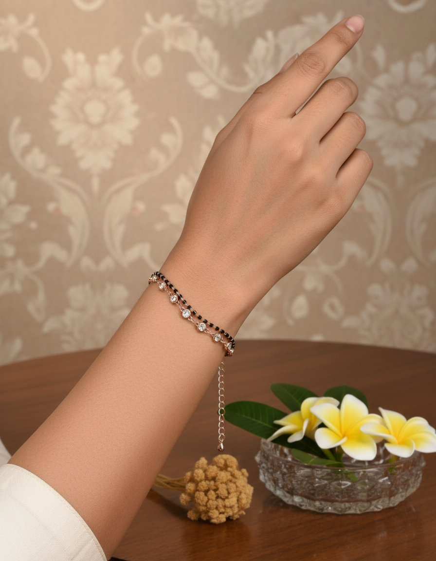 Diamond mangalsutra bracelet
